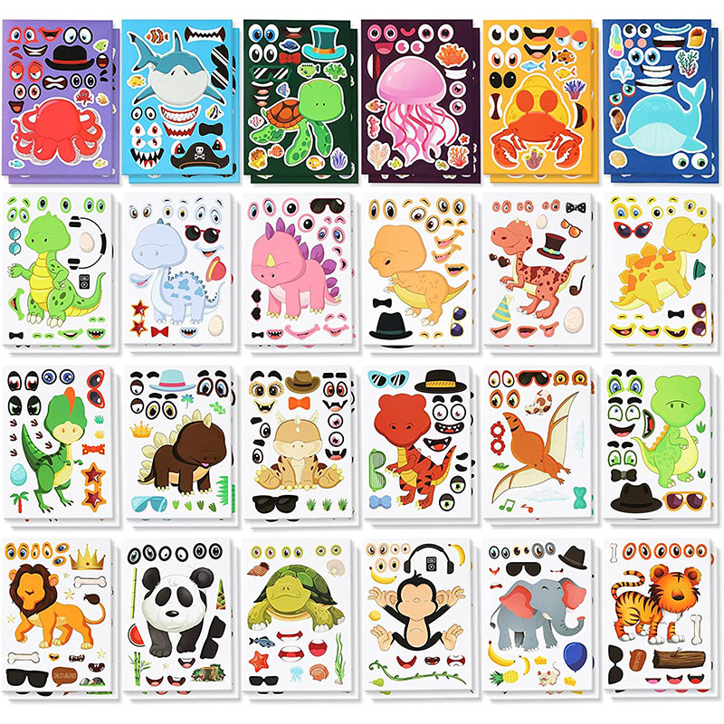 12/24 Sheets Make a Face Stick - Zoo Party Games review and price