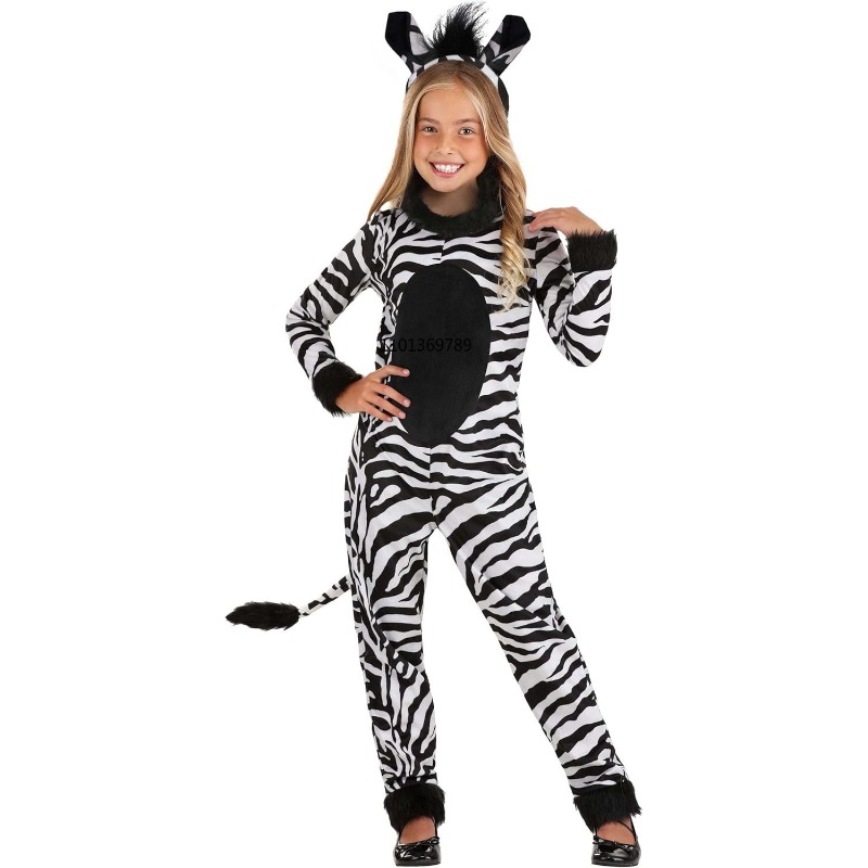 Girls Zebra Costume with Headb - Zoo Party Games review and price